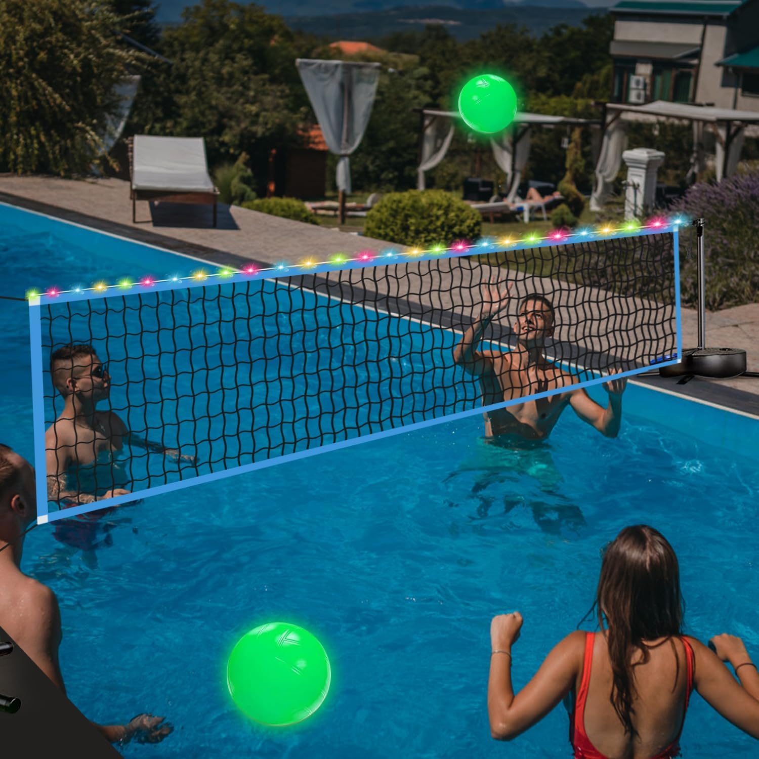 Outdoor Sports Net - Portable Outdoor LED Volleyball Net with