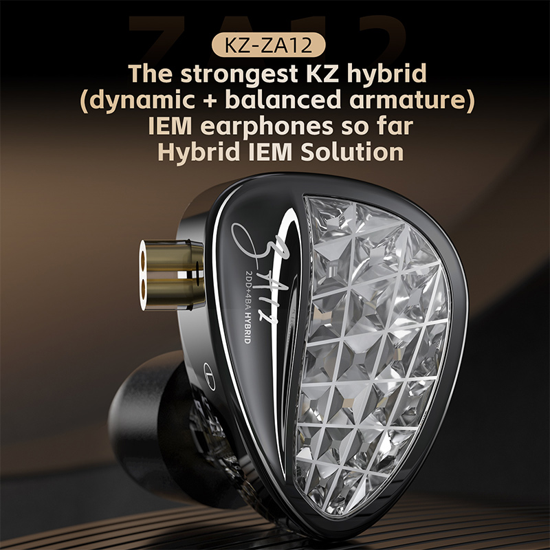 Outdoor Sport Bar - KZ ZA12 2DD+4BA Hybrid IEM Headphones