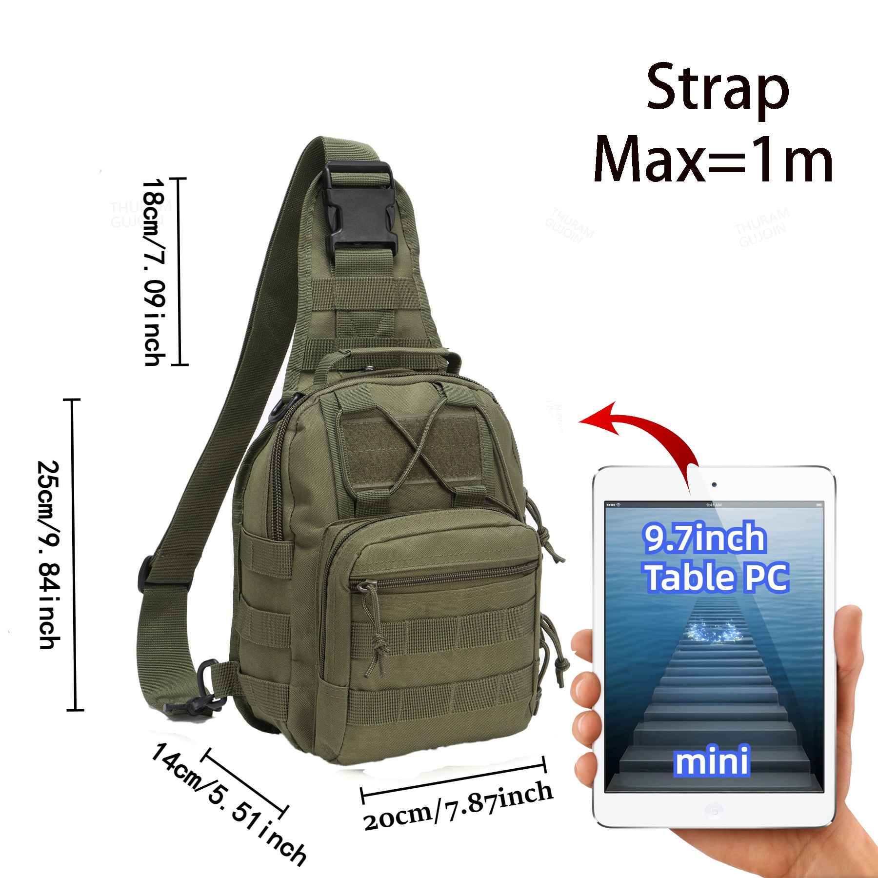 THURAM Outdoor Tactical Bag Ba - đánh giá và giá Outdoor Sport Bag