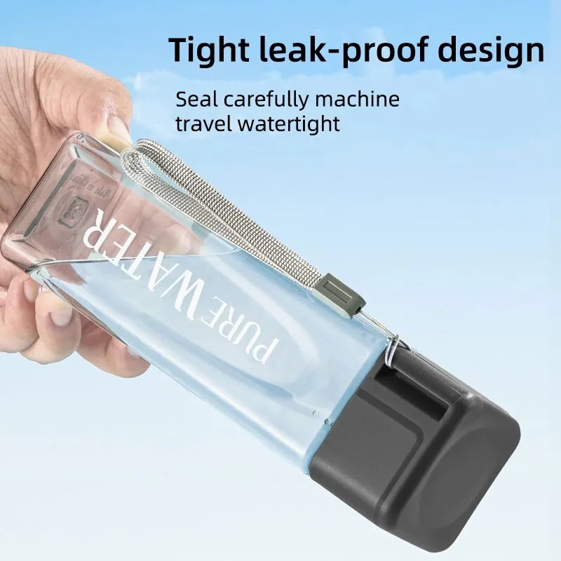 450ml,1 Pcs Clear Square Drink - đánh giá và giá Outdoor Sport Glass Water Bottle