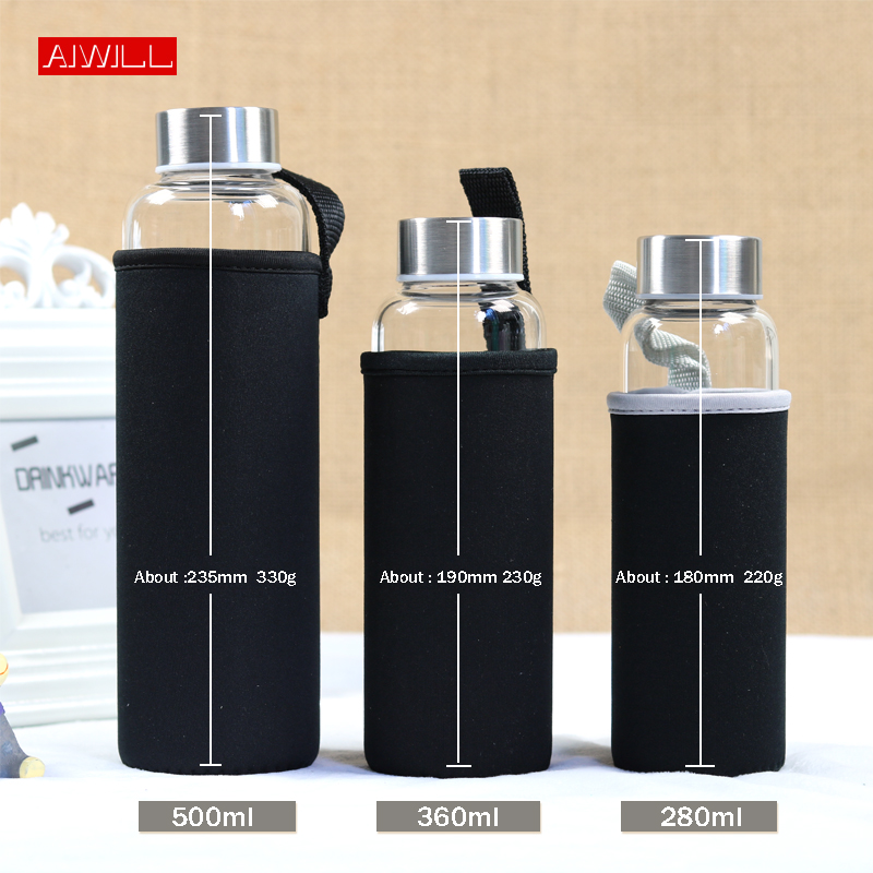 AIWILL Hot Selling Glass Sport - đánh giá và giá Outdoor Sport Glass Water Bottle
