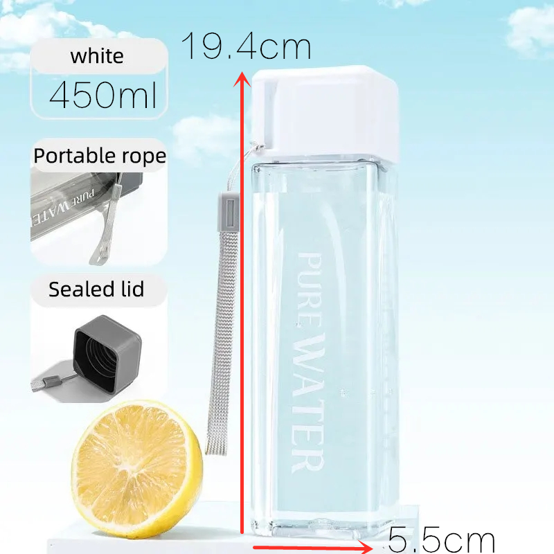 450ml,1pcs Clear Square Drinki - đánh giá và giá Outdoor Sport Glass Water Bottle
