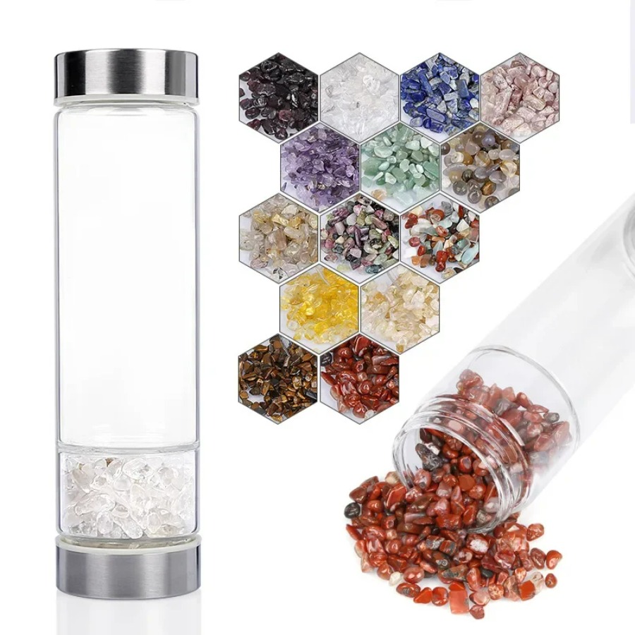 Large Diameter Crystal Natural - đánh giá và giá Outdoor Sport Glass Water Bottle