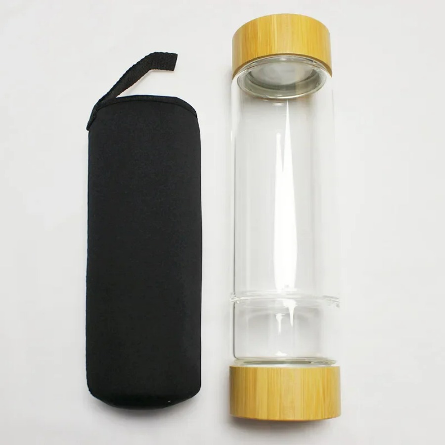 Large Diameter Crystal Natural - đánh giá và giá Outdoor Sport Glass Water Bottle