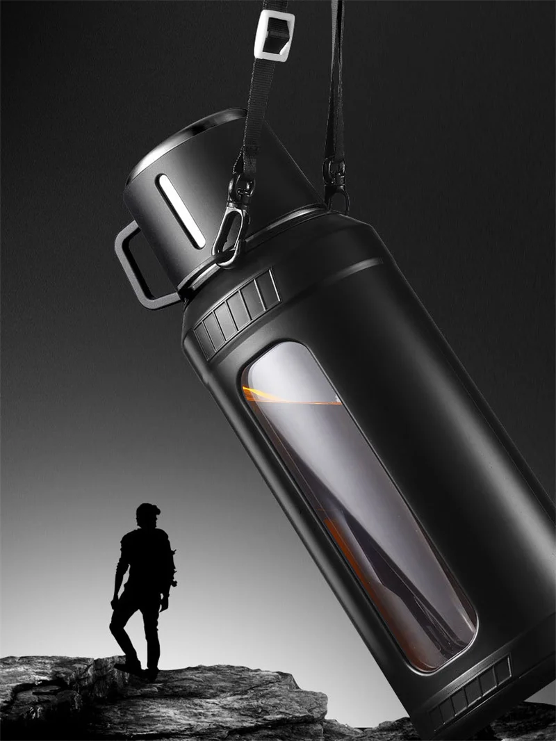 Large Capacity 2L Glass Water  - đánh giá và giá Outdoor Sport Glass Water Bottle